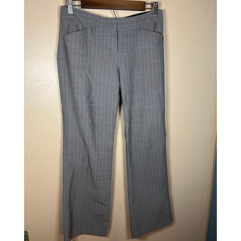 Express The Editor Gray Pinstripe Dress Pants Womens Size 2 Straight Leg Office